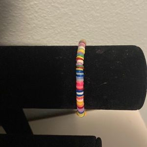 Homemade bracelet, rainbow clay beads